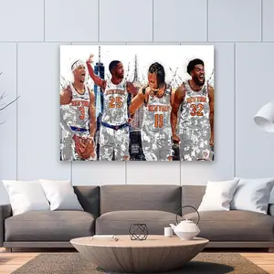 [No frame] Jalen Brunson, Mikal Bridges, Josh Hart, Karl-Anthony Towns, NY Knicks, Wrap or Museum-Quality Poster, Man Cave, Office or Dorm Room 1