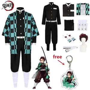 Anime Kamado Tanjirou Cosplay Kostuum Demon Moordenaar Halloween Cosplay Kostuum Voor Kinderen Voor Volwassen Geschenken