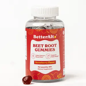 BetterAlt Pure Beet Root Powder Gummies | Helps Boost Energy, No Added Sugar | Lab-tested | Strawberry Flavor | 30 Gummies