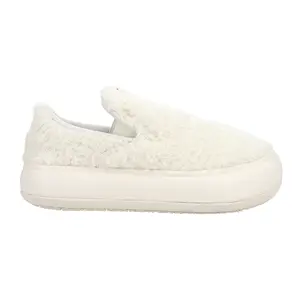 PUMA Womens Suede Mayu Teddy Slip-On Sneakers Shoes Casual - Off White