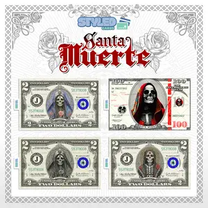 Santa muerte rectangular vinyl sticker