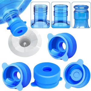 [4 PACK] 3 & 5 Gallon Water Jug Caps - 55mm   Replacement Lids for Standard/Screw/Crown Tops | Leak-Proof & Non-Spill Design | Dispenser Replacement Lids