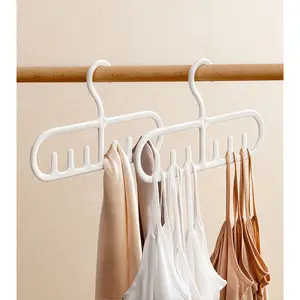 Bra Hanger with Hooks, Durable Hanging Closet Organizer Accessories Holder for Leather Belt, Bow Tie, Scarves and More | White | 2 Pack