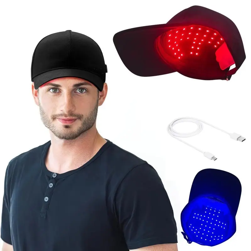 Blue Light Therapy Cap, Home Scalp Care, Promotes Fuller Hair, Hair Growth Cap, Essential for Healthy Hair, Easy to Use, Hats