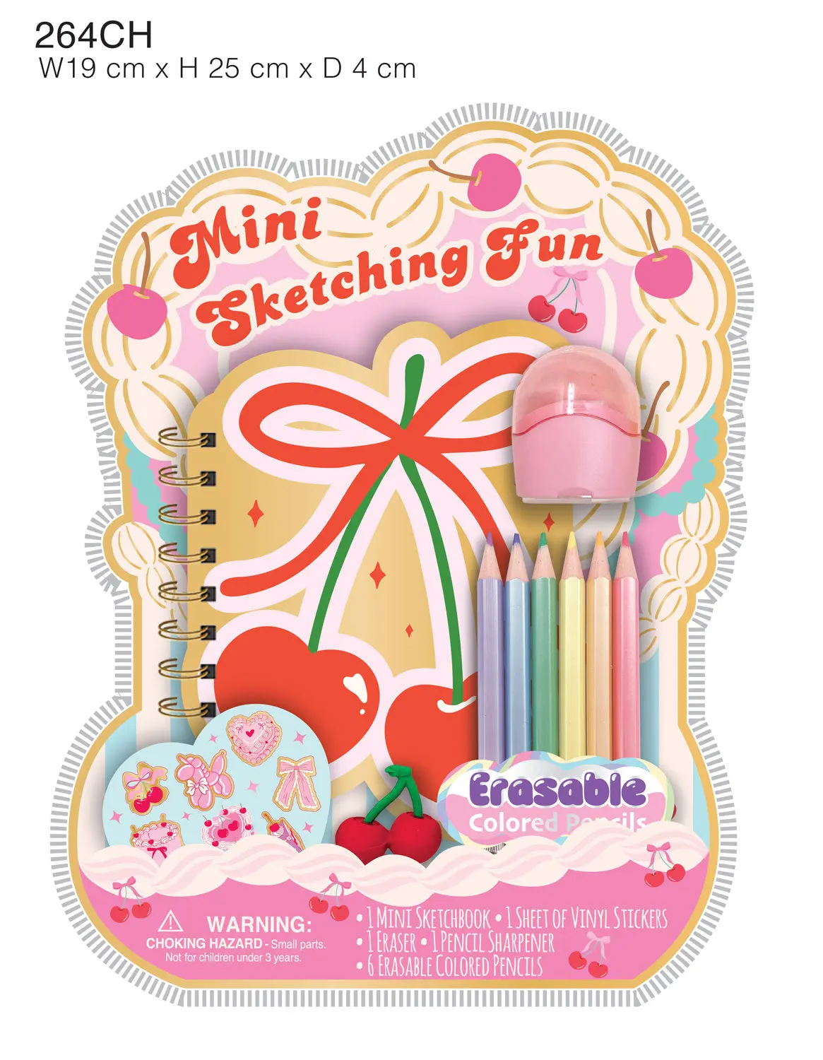 Mini Sketching Fun Erasable Colored Pencils Cherry