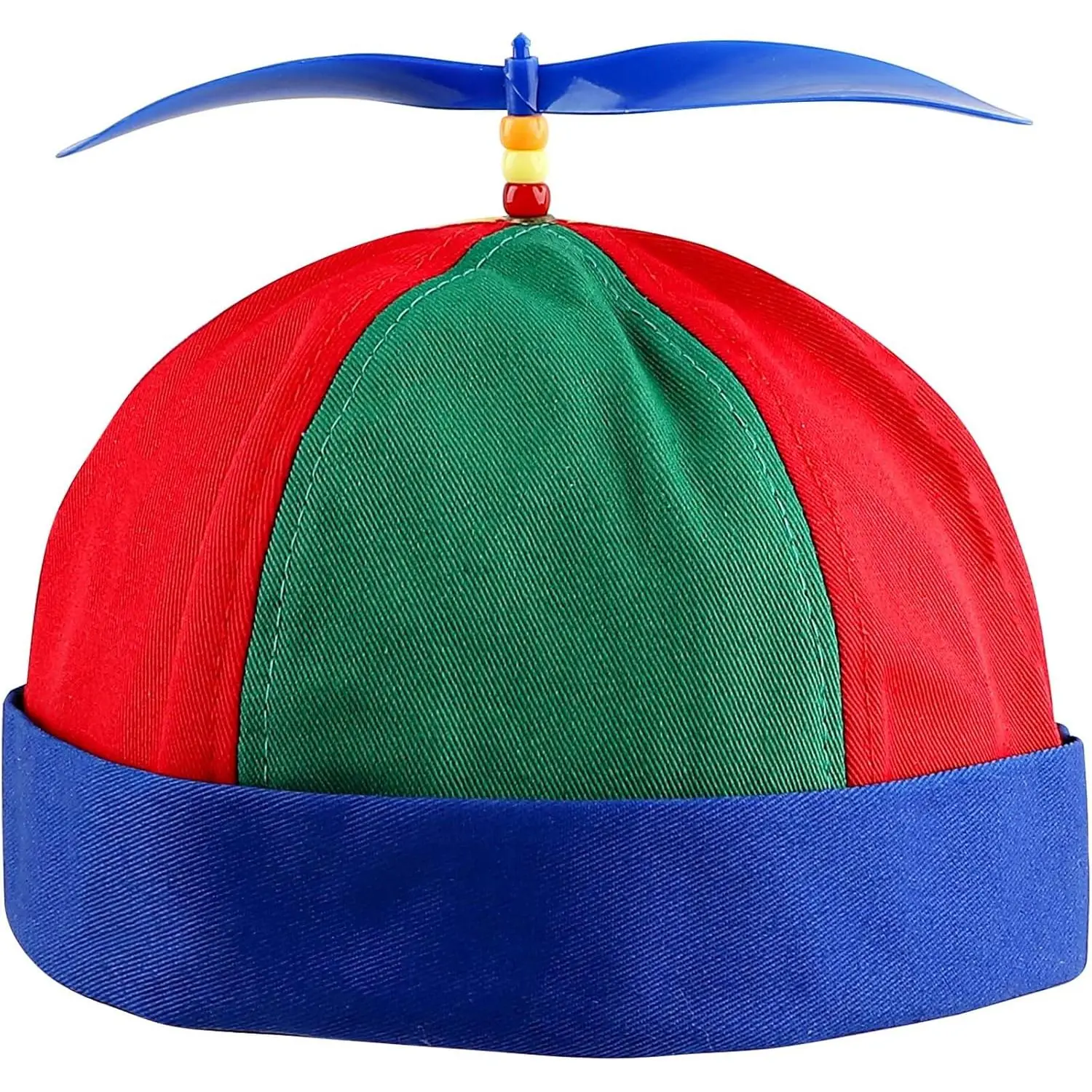 Blue Adult Propeller Hat - Colorful, Comfortable Rainbow Helicopter Cap, Fashion Accessories for Costumes, Weddings, Party Favors