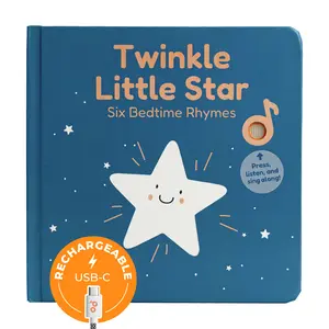 Cali's Books Twinkle, Twinkle Little Star Sound Book for Babies - 6 Bedtime Rhymes with Press and Sing Along Activities, USB-C Charging Feature