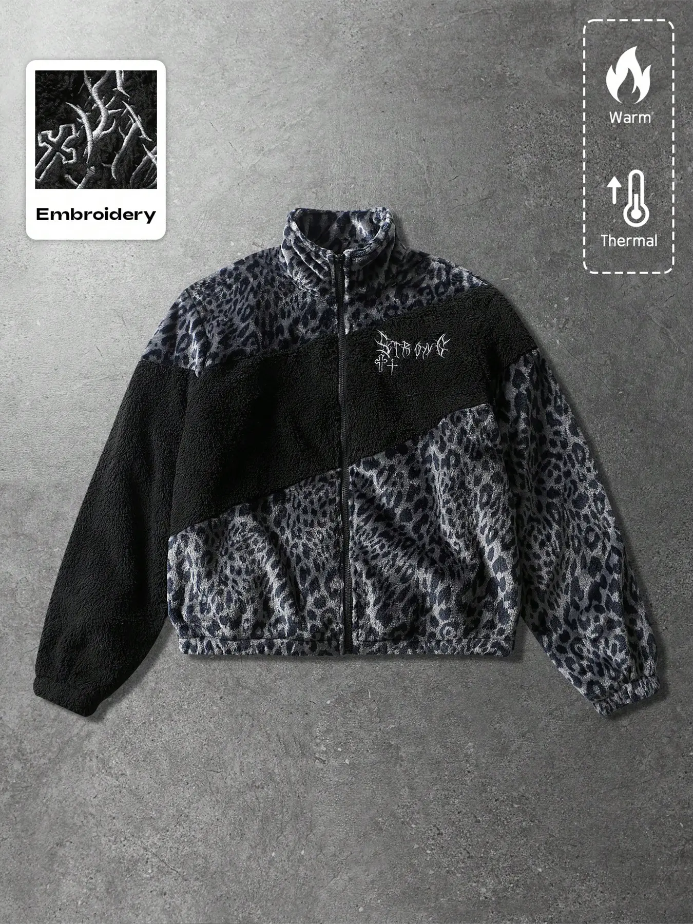 Men's Zipper Letter Graphic Windbreaker Jacket, Outdoor Parka Coat, Winter Jacket, Casual Streetwear, Fall & Winter Fashion, Long sleeves, Outerwear, Menswear