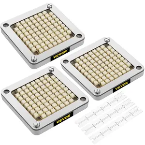 【Summervibes】VEVOR Replacement Chopper Blade,  , 3/8 inch, 3 PCS French Fry Blade Assembly with 6 Extra Knives, Stainless Steel Dicer Parts and Push Block for Cutting Potatoes Carrots Onions Cucumbers Mushrooms