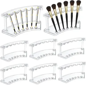 8 Pack  Pen Display Stand, 6-Slot Pen Holder Rack, Eyebrow Pen Stand, Makeup Brush Rack Organizer for School Office  Store