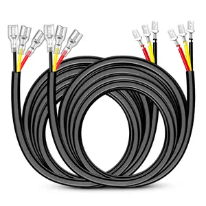 Nilight 2PCS 16AWG 10Feet Wiring Harness Extension for 6Modes Amber White Light Bar Strobe Play and Plug 3-Wires Customized Pvc Insulation High Quality Easy Installation dealsforyoudays