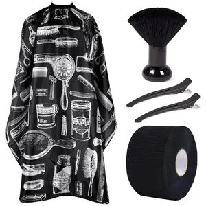 Cleaning Supplies for Salon Haircut Styling Waterproof Hair Cutting Cape with Neck Strip and Barber Brush Professional Barber Accessories for Men Women