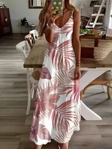 Women's Sweet Floral Sleeveless Jumpsuit Dress, Elegant Full Print Design, Perfect for Summer, Versatile Fashion Highlight, All-Season Wear