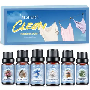Clean Essential Oils Set - 6 Premium Essential Oils for Diffusers for Home, Candle Making & Soap Making: Eucalyptus Spearmint,Fresh Linen,Rose Wonderland. Woody Floral Scent Homemade