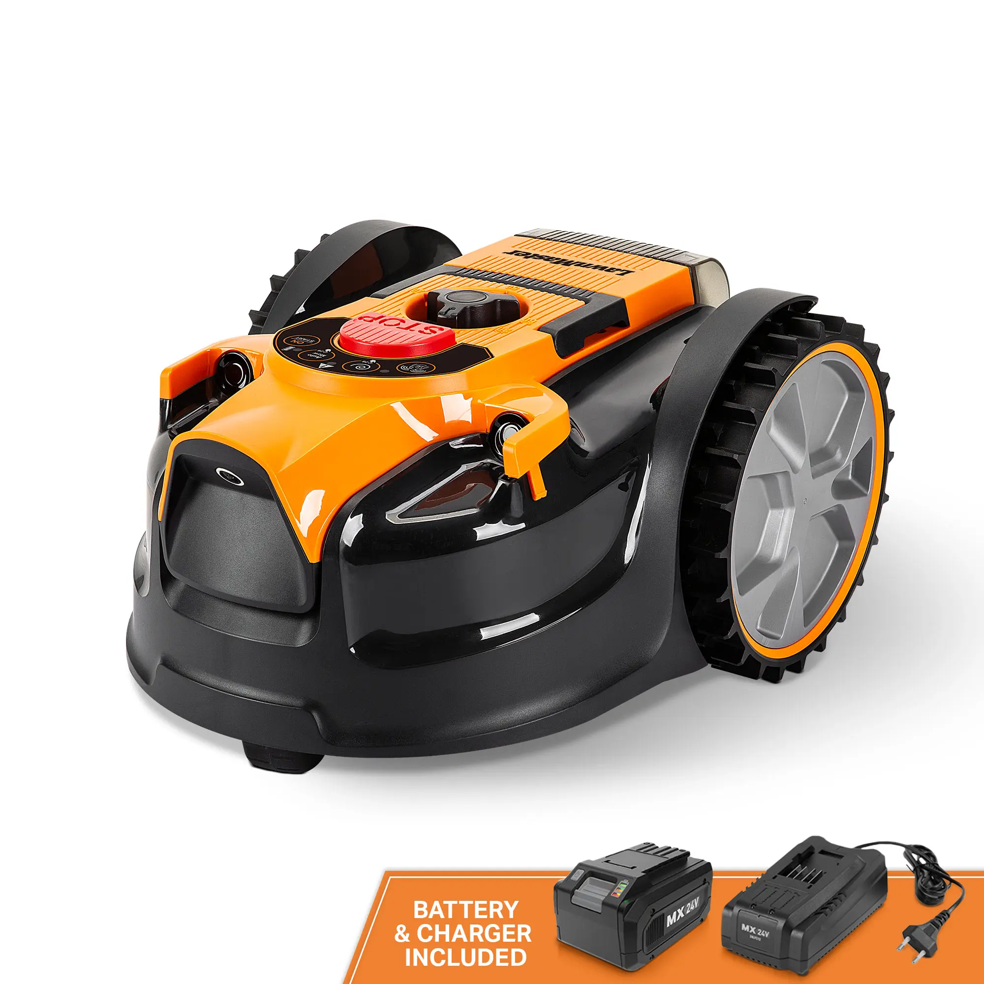 LawnMaster OcuMow VBRM601YCM Brushless Lithium Battery Blade-Type Robotic Lawn Mower with Blades - Cordless, Optical Navigation, No-Go Function, Portable Carry Handle, Ideal for 1000 Sq. Ft Small-Medium Gardens, Garden, Batteries, Cells