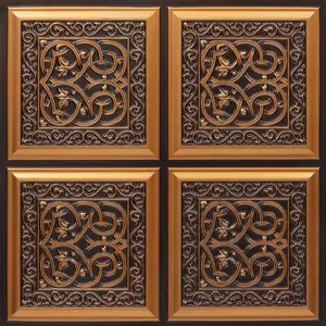 From Plain To Beautiful In Hours Lover's Knot 2 ft. x 2 ft. PVC Glue-Up Faux Tin Ceiling Tile - #231 - (Pack of 10) / 40 sqft