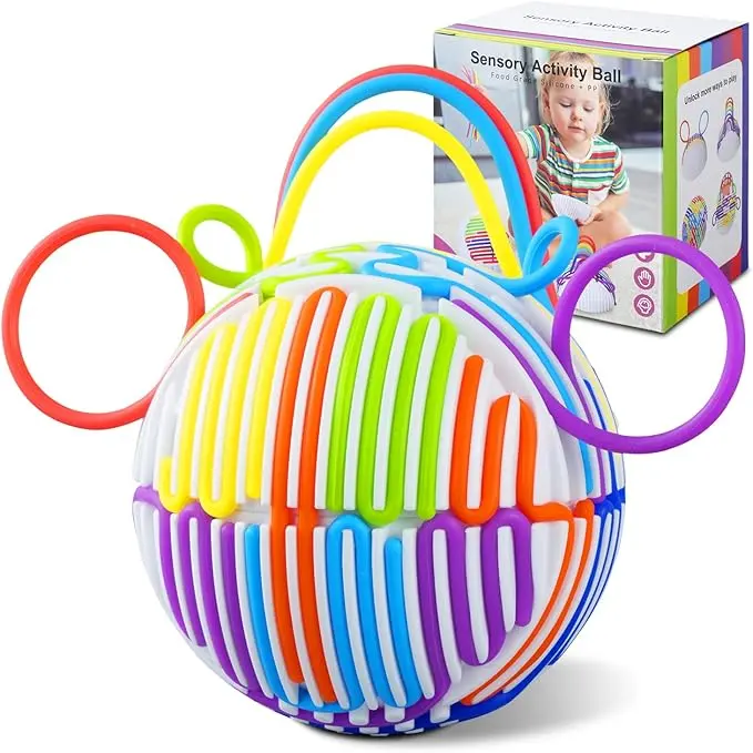 Sensory Fidget Toys for Kids, Sensory Activity Ball , Sensory Toys for Kids 3+ & Adults Calming Focus Stress Relief, Travel-Friendly Sensory Toys (Portable Tactile Learning Activity)