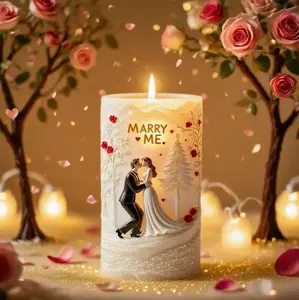 Commit To Me Now Manifestation Candle - Single Lit Minimalist Design for Manifestation & Calm Atmosphere - Ideal for Loyalty & Commitment - Free Gift & Zodiac Sign Included Decor Minimalist Room Decoration Ornaments Room