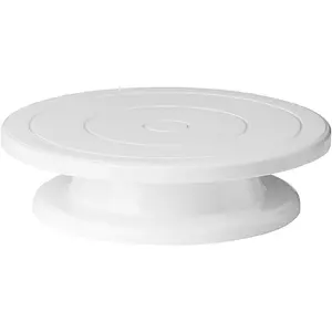Cake Stand, 11 Inch Rotating Cake Turntable, Turns Smoothly Revolving Baking Supplies Cake Turntable for Baking Cupcake Cookie Muffin (White)