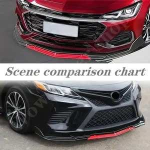 Car Front Bumper Lip Splitter Diffuser Body Kit Automotive Universal3-Stage Front Lip Safe Cars Exterior Modification Parts