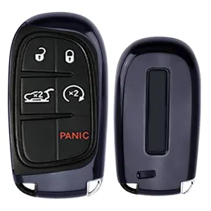 iJDMTOY Chrome Finish Black TPU Key Fob Protective Cover Case For Charger Challenger Dart Durango Journey, Grand Cherokee, Renegade, 200 300, etc
