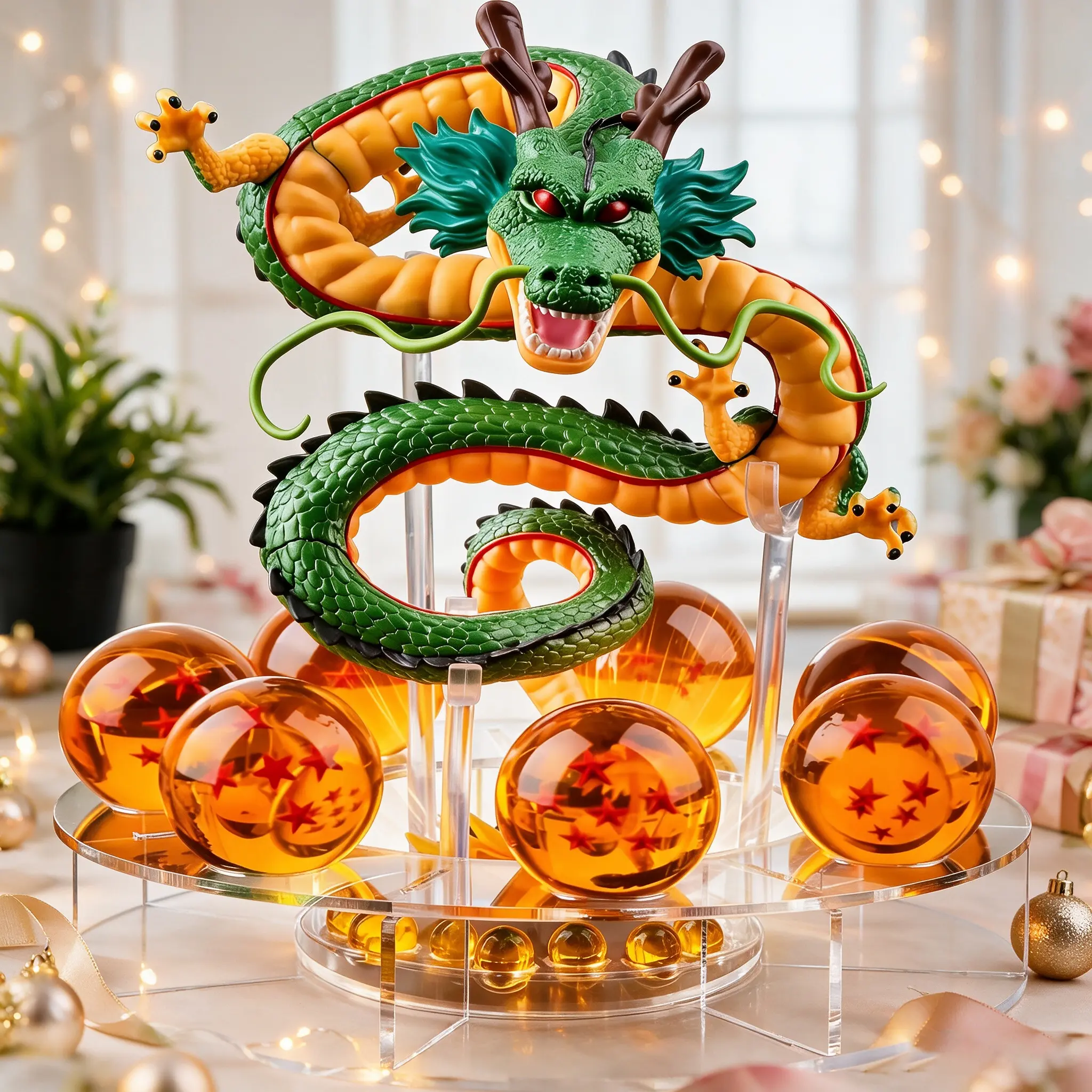 Hot Anime Must-Have | Dragon Z 7-Star Crystal Ball Set, 7Pcs Complete Collection with Acrylic Display Stand, Deluxe Gift Box, Perfect Christmas Gift for Anime Lovers & Collectors