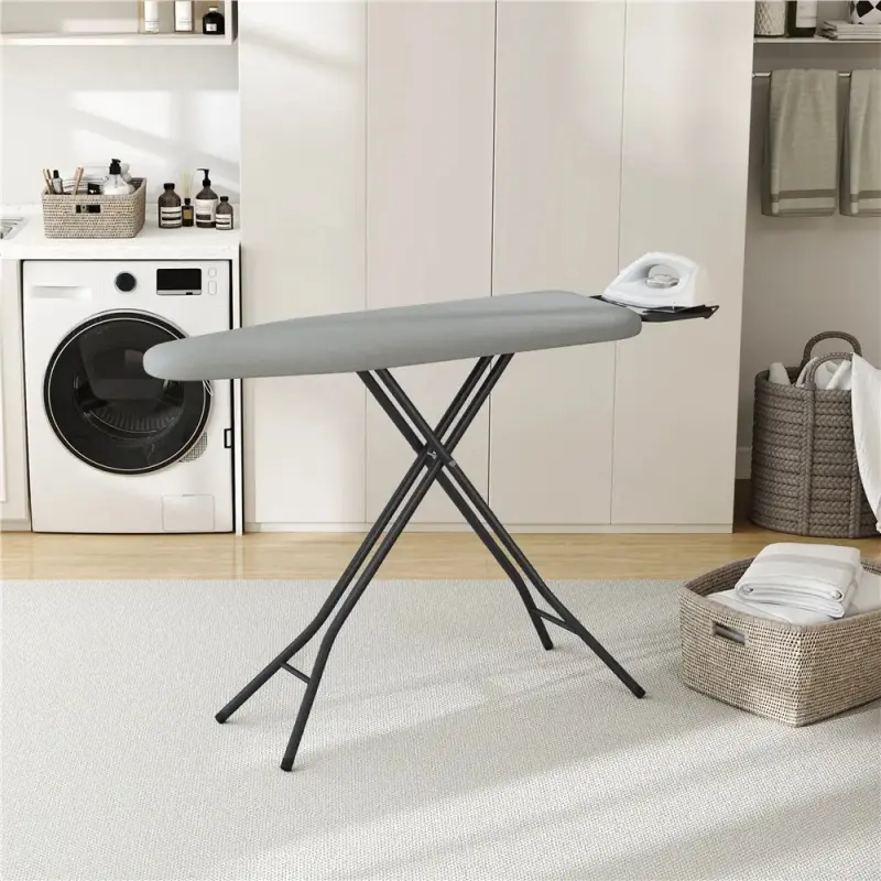 Foldable Ironing Board, Heavy-Duty Ironing Board, 9 Adjustable Heights, 4-Layer Covering and Safety Ironing Board, 52x14 Compact Space-Saving Ironing Board, Suitable for Home Laundry Room