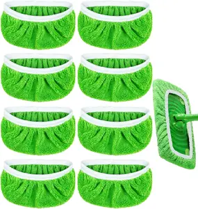 8Pcs Microfiber Mop Pads Compatible with Swiffer Sweeper Mop Wet and Dry Flat mop Cover Replacement Reusable Sweeping Mopping pad Refills for Hardwood