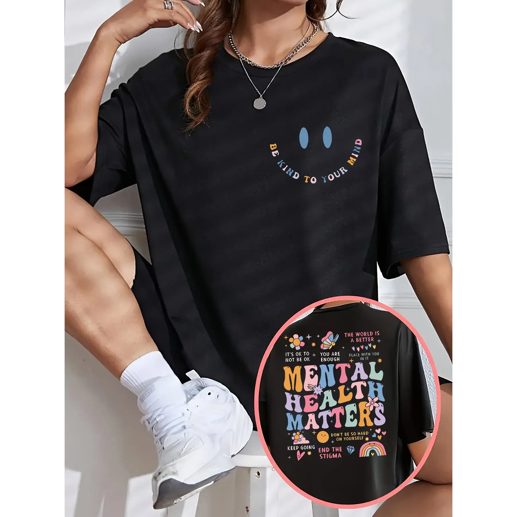 Men's Plus-Size Cotton Alphabet-Printed Short-Sleeved Round Neck Casual Fit Streetwear Tshirt, Spring-Summer Casual Clothes