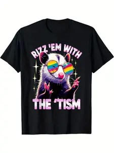 Autism Opossum Funny Rizz Em With The Tism Meme Autistic T-Shirt