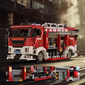 Fire Truck Building Blocks, 2712pcs/set City Rescue Sprinkler Model Building Blocks, Assembly Toys, Puzzle Toys, Festival Gifts, Building Kit