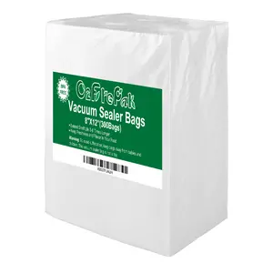O2frepak 300 Quart Size 8" X 12"Vacuum Sealer Bags With Puncture Prevention,Vacuum Seal Freezer Bags,Great For Sous Vide Vaccume Sealer PreCut Bags Organiser