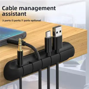 Data Line Organizer Desktop Charging Cable Storage Protector Self-Adhesive Mouse Cord Earphone Wire Holder Fixed Clip Desktop Accessory Office Accessories