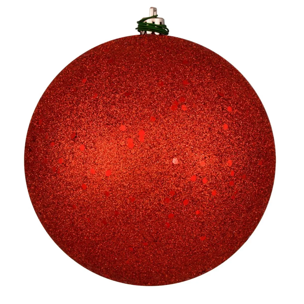 212 MAIN 10 in. Plastic Bittersweet Sequin Ball - Decorative Christmas Light Ornament with Drilled Hole for Holiday Home Festive Decorations
