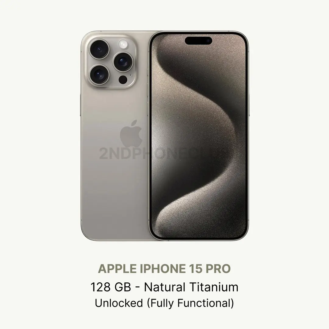 Refurbished Apple iPhone 15 Pro 128GB Unlocked Excellent Condition