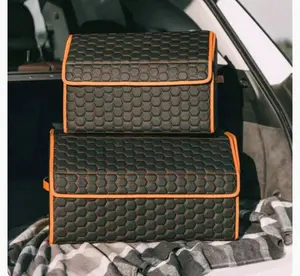 Owleys Car Trunk Organizer "Hexy" - Black & Orange Honeycomb Design for Efficient Storage
