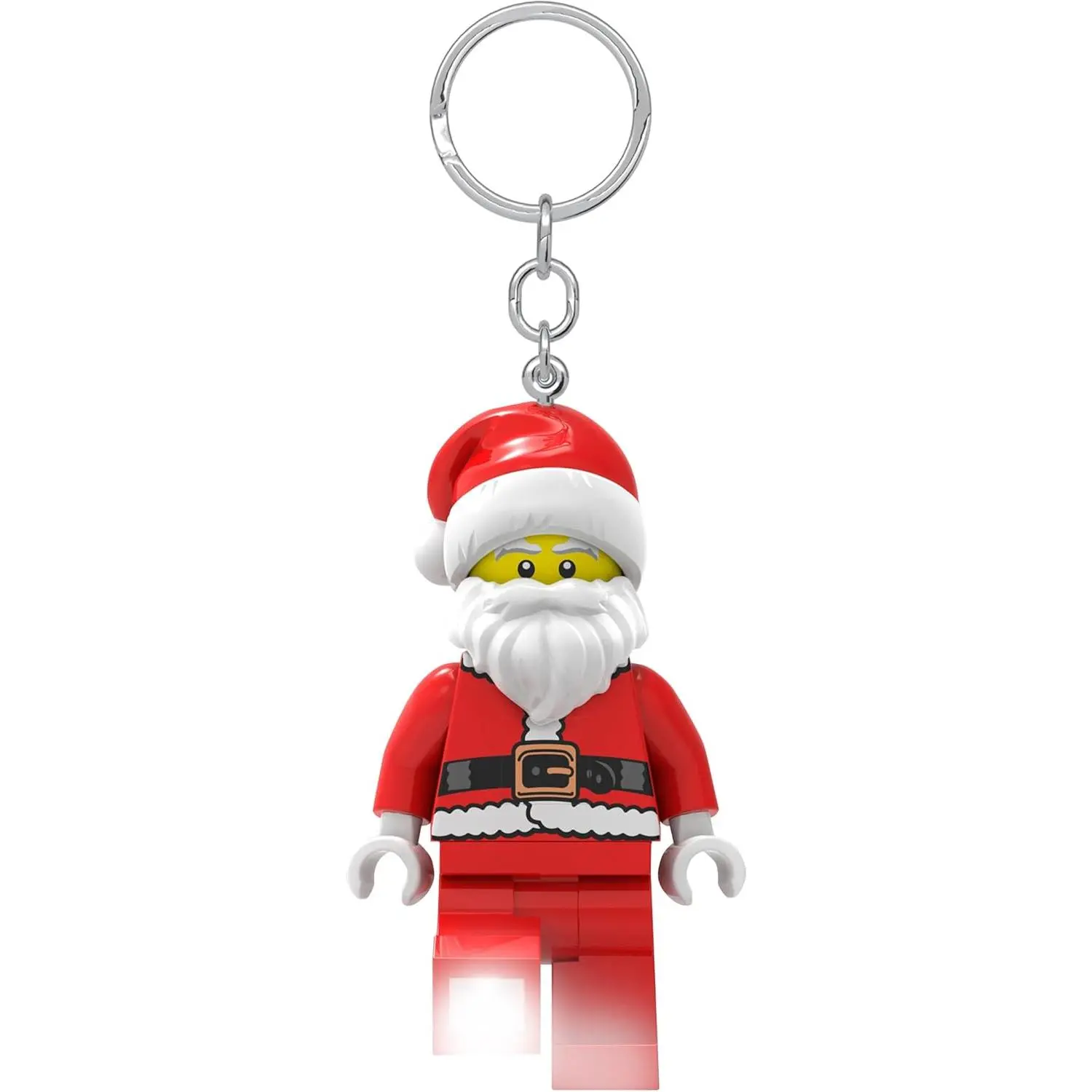LEGO Keychain Light - Santa (KE189H), Extra-Large 3 Inch Tall Figure, Bag charm with LED light, Holiday, Christmas