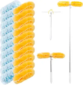 6FT Duster Handle with 20 Refills – Disposable Dusting Pads Compatible with Swiffer for Home Cleaning