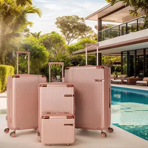 4pcs Hardshell ABS Luggage Set 14/19/23/27 Inches with 360° Double Swivel Wheels Telescopic Handle Durable Sleek Design Carry-on Travel Bags Family Set