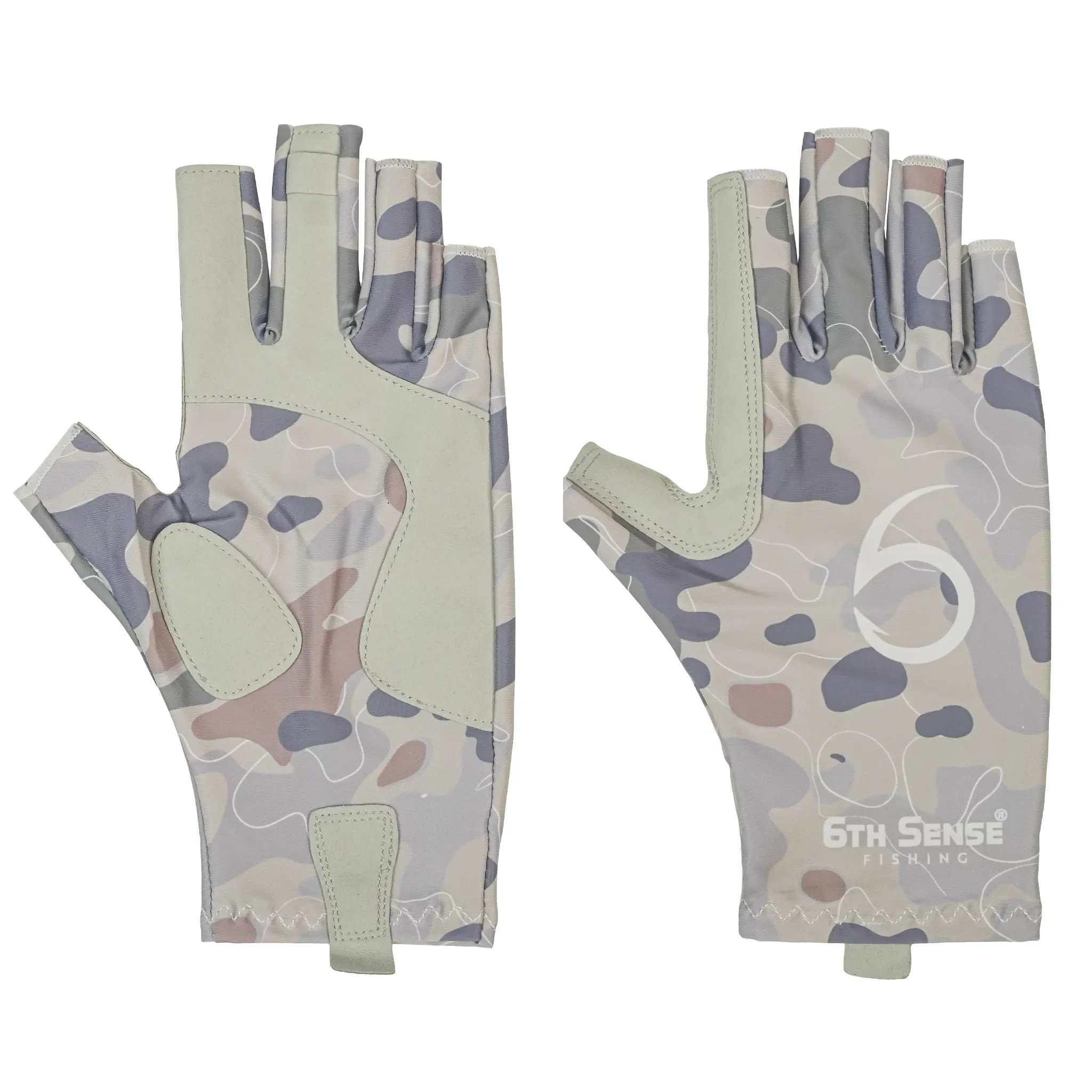 6th Sense Fishing SOLIS Fingerless Sun Gloves, Breathable Polyester Anti-Slip Sports Gloves with UPF 50 Heat and Sun Protection for Fishing, Heat And Sun Protection Sports Gloves