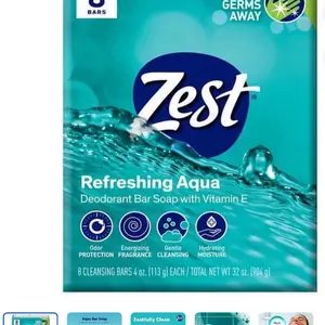 Rotating Multi-Function Sun Zest Deodorant Bar Soap, Hydrating Moisture for All Skin Types, Aqua, 4 oz, 8 Bars Visor Phone Holder