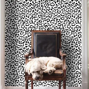 1 Roll Multiple Leopard-Print Self-Adhesive Peel-and-Stick Wallpaper, Wall Decor, Room Decor Stickers, Waterproof PVC Wallpaper for DIY Bedroom and Bathroom Renovation (width: 17in)