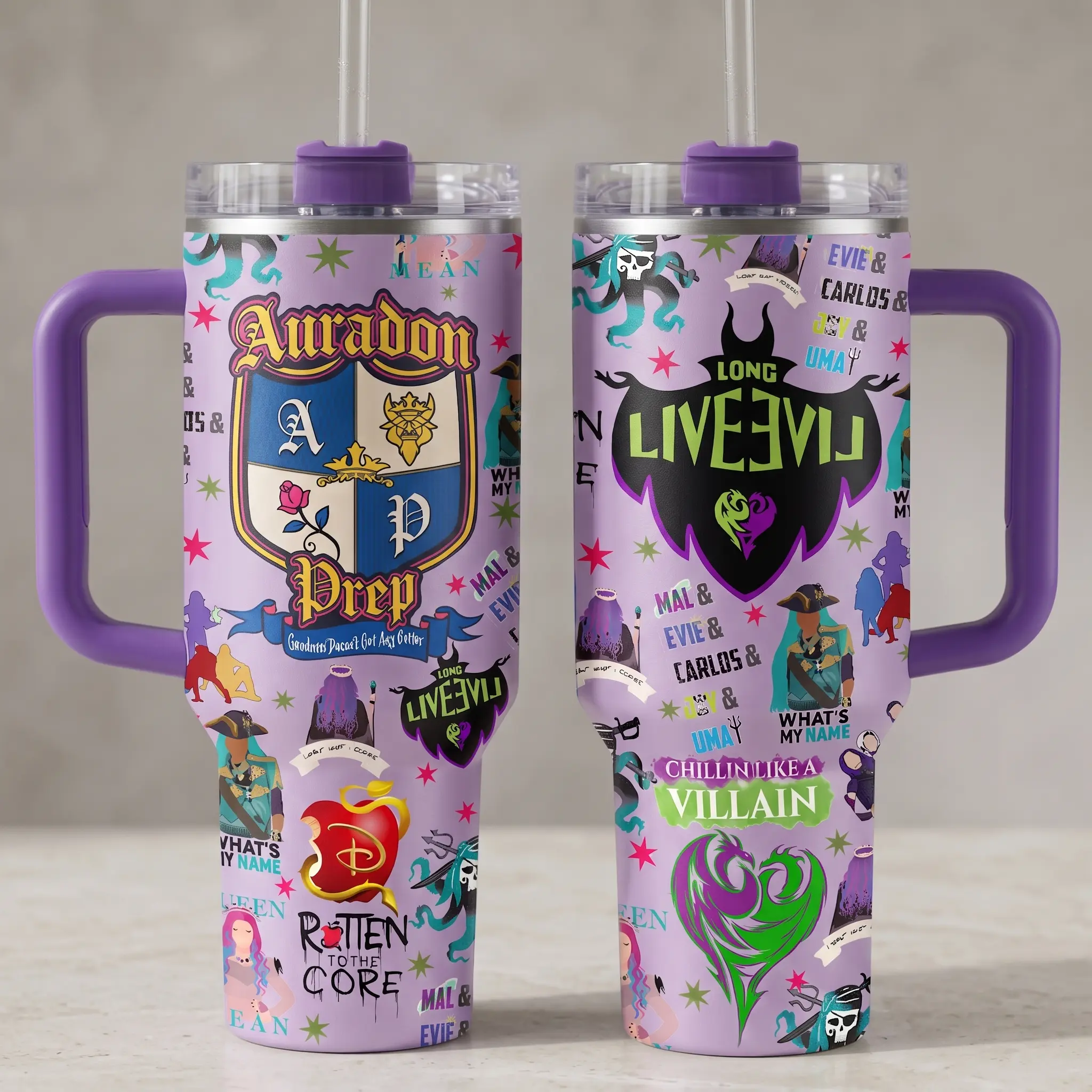 Descendants TV Series 2026 Custom Cup 40oz/30oz/20oz Tumbler With Handle, Wicked Wonderland, TV Show Inspired Tumbler