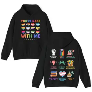 You Are Safe With Me Pride Shirt, Safe With Me Queer Top, LGBTQ+ Ally Heart Shirt, Rainbow Inclusive Love Tee, Equality Top