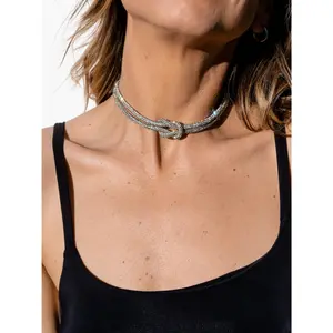 Crystal Knot Necklace - Crystal