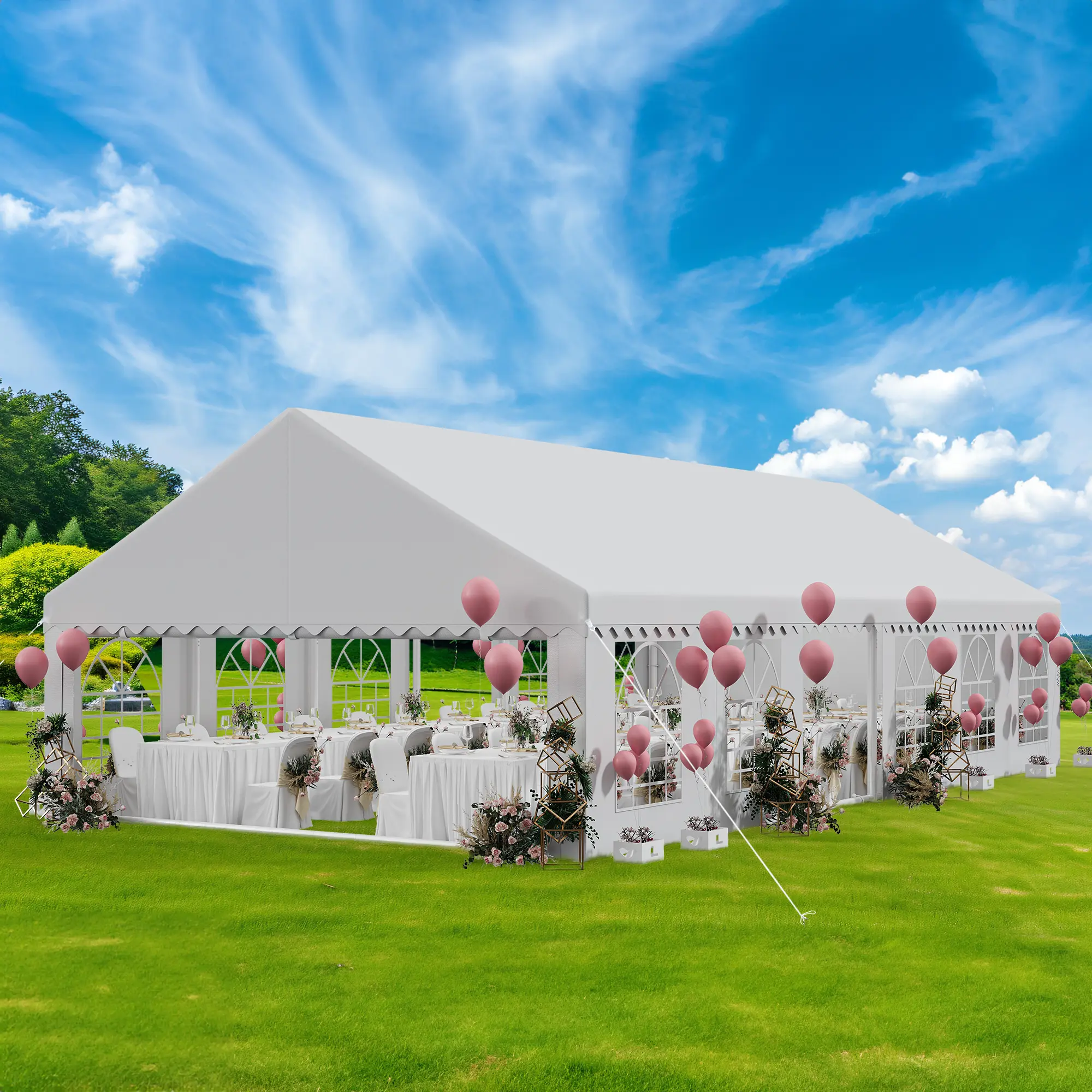 YITAHOME 20x40FT Outdoor Sun Canopy - Weather Resistant Shelter, Waterproof Backyard Canopy, Galvanized Steel Frame with Side Walls for Weddings, Parties, Outdoor Activities, Graduations