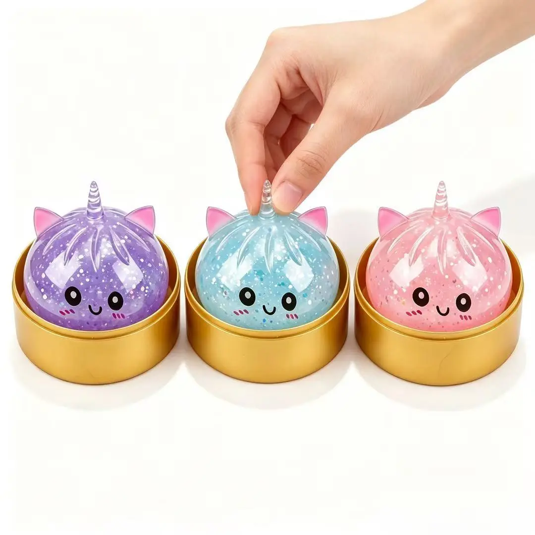 KIDGENIUS Glitter Unicorn Gel Squishy - Fast Rebound Anxiety Fidgets, Stress Relief Squishies, Squishy Sensory Play Collectibles for Classroom Rewards