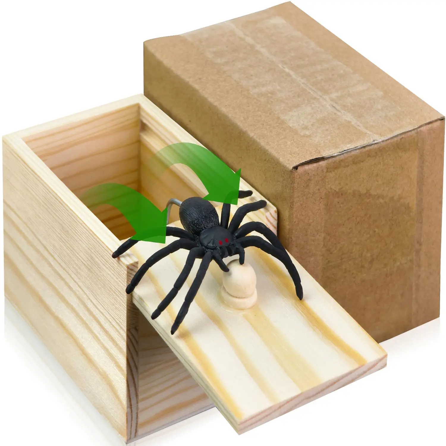 Durable Wooden Spider Prank Box, 1 Piece Handcrafted Money Surprise Box, Novelty & Gag Toy for Adults, Prank Gifts, Holiday Gift, Birthday Gift