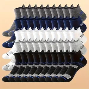 30Pairs Men's Anti Odor & Sweat Absorption Low Cut Socks, Comfy & Breathable Sport Socks, For All Seasons Wearing Activewear Athletic
