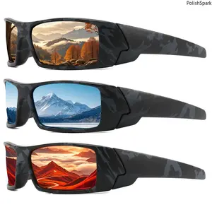 Tactical Camouflage Polarized Sunglasses, Wrap Around Heavy-Duty UV400 Shades